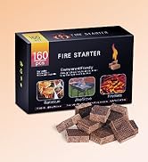 HGD Fire Starter, 160 Mini Square, Natural Fire Starters for BBQ, Campfire, Fireplace, Charcoal, ...