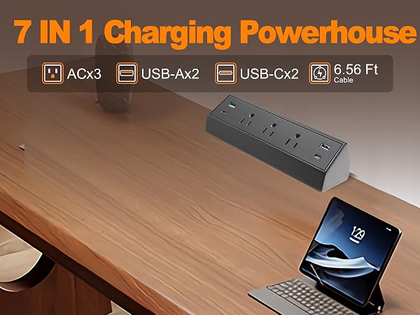 Desk Clamp Power Strip USB C