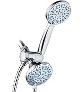 Antimicrobial/Anti-Clog High-Pressure 30-setting Shower Combo by AquaDance with Microban Nozzle P...