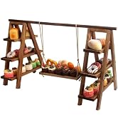 Janedream 20-Inch Tall Wooden Cupcake Stand, 3-Tier Dessert Display Set with Removable & Foldable...