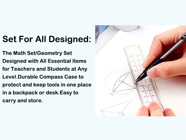 geometry set, math supplies, protractor and compass set, middle school supplies