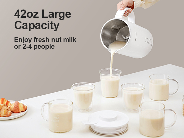 Nut Milk Maker, Automatic Almond Milk Machine for Homemade Plant-Based Milk