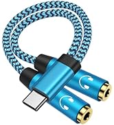 Headphone Splitter for 2 Headphones, USB C to Dual 3.5mm Female Audio Adapter for iPhone 17e 17 P...