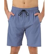 TXJ Sports Men's Athletic Shorts with Zipper Pockets, 9" Running Shorts Men Quick Dry Gym Workout...