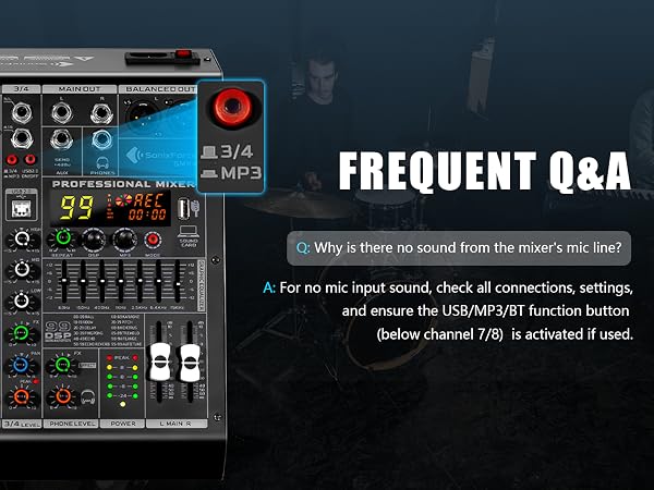 stereo console stage powered mixers streaming audio mixer