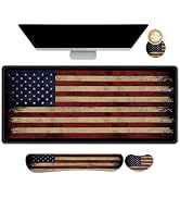 NXZGO Desk Mat Pad, Gaming Mouse Pad Wrist Support Set, 4 in1 Non-Slip XXL Large Mousepad + Ergon...