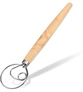 DS. DISTINCTIVE STYLE Danish Dough Whisk 13 Inch 304 Stainless Steel Sourdough Bread Whisk Wooden...