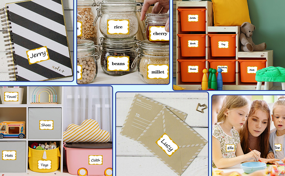 name tag stickers gold