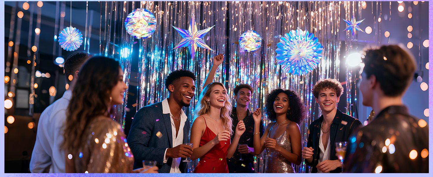 iridescent party decorations