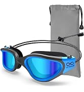 Otionus Swim Goggles for Adult Men Women Youth, Bungee Strap Swimming Goggles No Hair Pulling Ant...