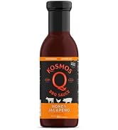 Kosmos Q Honey Jalapeno BBQ Sauce - 15.5 Oz Bottle for BBQ & Marinades w/Sweet and Spicy Flavor -...