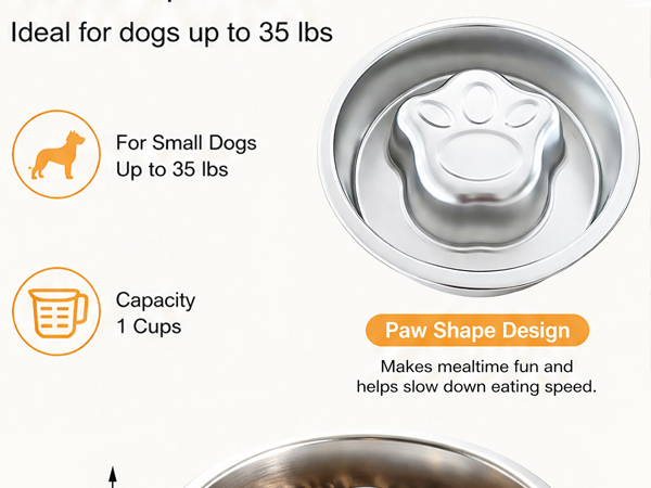 Stainless Steel Slow Feeder Dog Bowls