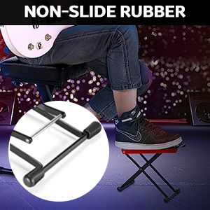 Guitar Footstool Stand red, Adjustable Guitar Foot Rest, Guitar Foot Stand with 6-Level Height