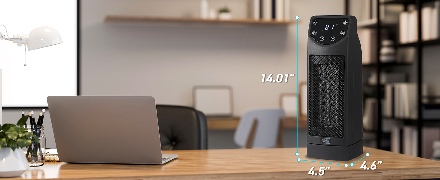 BLACK+DECKER Oscillating Space Heater, Portable Heater with Remote Control