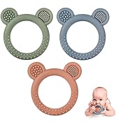 Eascrozn Baby Teething Toys for Babies 0-6 Months Set of 3, Baby Toys 6 to 12 Months, BPA Free So...