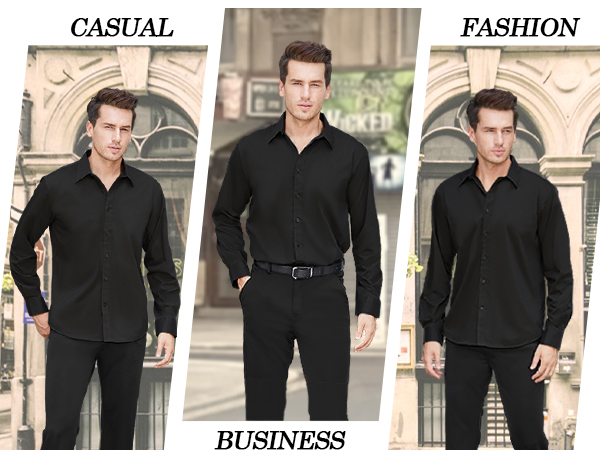 black dress shirt for men