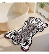 Naoloture Cute Tibetan Tiger Bath Mat Bathroom Area Rug 2x3.3ft, Ultra Soft Plush Tufted Cool Ani...