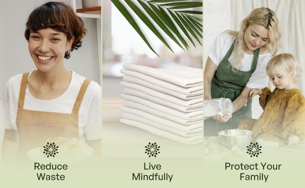 mioeco reusable paper towels dish cloths