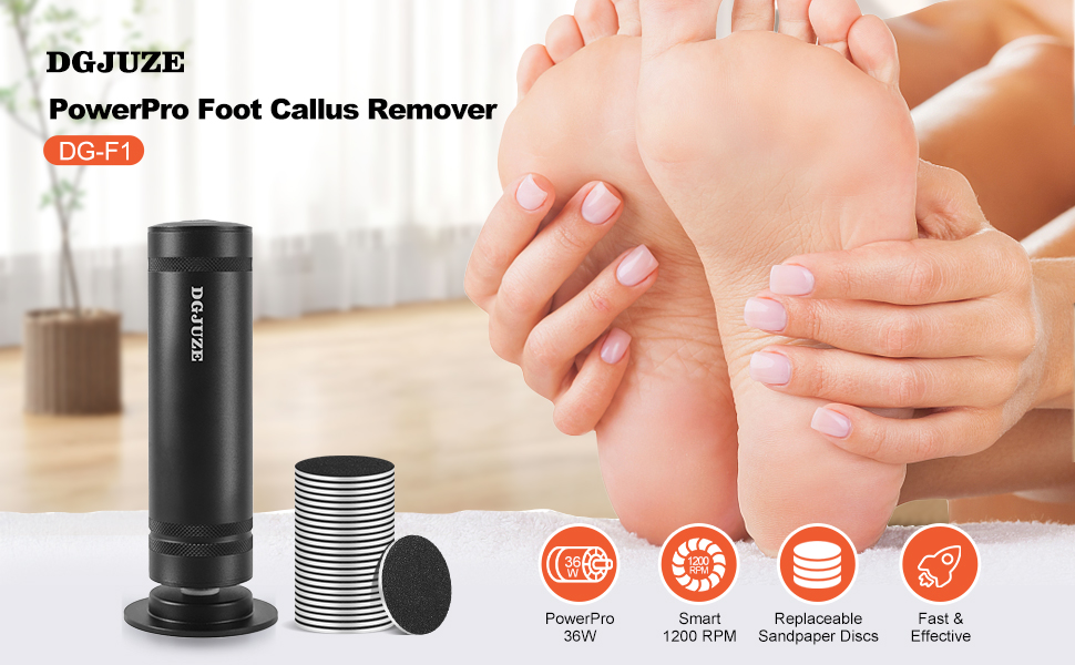 DGJUZE powerpro electric foot callus remover 1200rpm heavy duty foot callus remover