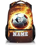 GIHSWE Soccer School Backpacks, Custom 17" Sports Back to School Bookbag Gifts for Kids Boys Stud...