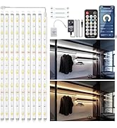 TJOY Under Cabinet Lighting with Motion Sensor, 10-Piece Kit with Smart App & RF Remote, Dimmable...