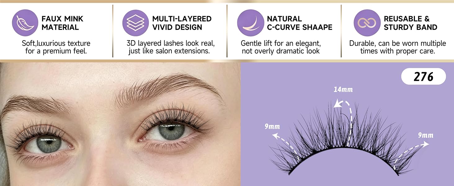 natural false eyelashes strips