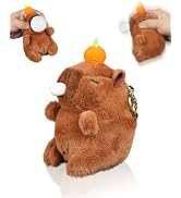 Capybara Plush Cute Stufffed Keychain Funny Squeeze Dolls Bag Accessories Pop Bubble Sound & Stre...