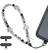 XIXIAOYANE Legant black bow beaded mobile phone charm -Stylish and lovely mobile wrist strap, cut...