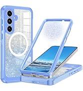 Hekodonk for Galaxy S25 FE Case Glitter,Compatible with MagSafe[Built-in Tempered Glass Screen Pr...