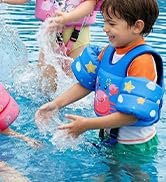 MoKo Toddler Swim Vest for 15-30-50-66 pounds, Boys Girls Swim Puddle Arm Floaties Cartoon Swimmi...