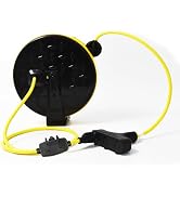 GREATIDE 30 Ft Retractable Extension Cord Reel, 16/3 SJTW Power Cord with 3 Electrical Outlets an...