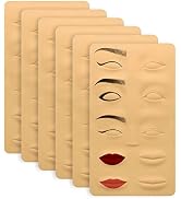 Pinkiou 6 PCS 3D Microblading Tattoo Practice Skin for Eyebrows Lips Permanent Cosmetic Makeup Tr...