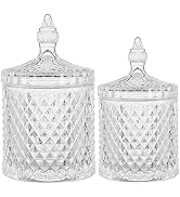 rejomiik Qtip Holder Glass Apothecary Jars with Lid Bathroom Accessories Vanity Organizers and Ma...