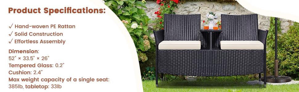 Wicker Double Chair