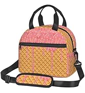 bassyil Ice Cream Insulated Lunch Bag Reusable Lunch Box With Adjustable Shoulder Strap Cooler To...