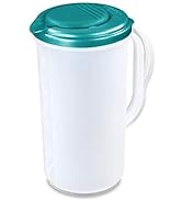 BPA Free, 2 Quart 1.9 L (Half Gallon) Round Snap Tight Pivot Top Spout & Tab Clear Base Plastic P...