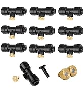 Yotako 1/4'' Slip-Lock Misting Nozzles Kit, 12Pcs Brass Misting Nozzles 10Pcs Water Misting Nozzl...