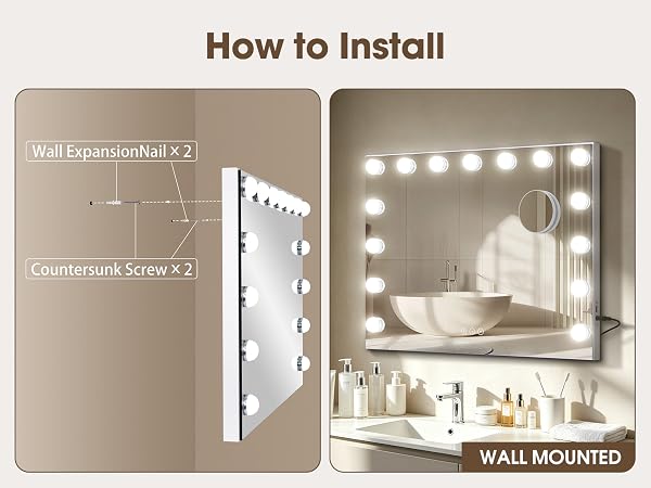 vantiy mirror with lights