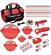 TRADESAFE Valve Lockout Tagout Kit - 55 Loto Devices, Gate Valve Lockout, Ball Valve Lock, Butter...