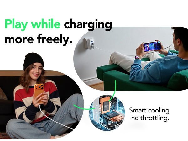 Smart cooling, play while charging more freely.