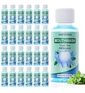 HAIFOTRVA 50 Pcs Mini Mouthwash Travel Size Bulk,Blue Portable Mint Flavor Mini Mouthwash Individ...