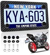 Motorcycle License Plate Frame Stainless Steel,Personalized Carbon Fiber License Plate Frame as C...