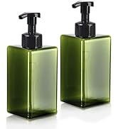 Foaming Soap Dispenser, Green Refillable Pump Bottle Plastic with Travel Lock, Used for Liquid So...