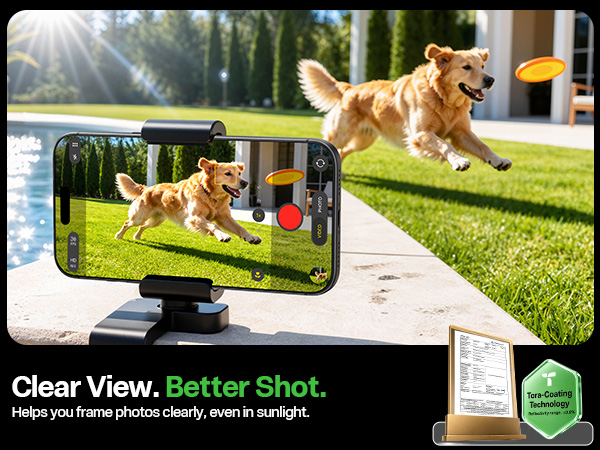 Clear View. Better Shot. Reduces reflections while preserving clear detail and true color.