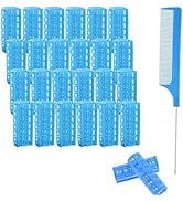 ZMD 24PCS Plastic Hair Rollers Set, 0.8Inch/2cm Snap on Rollers Curlers for Fine Thin Hair Heatle...