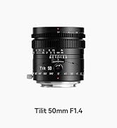 TTArtisan Tilt 50mm f1.4 Full Frame Manual Portrait Lens Large Aperture Compatible with Mirrorles...