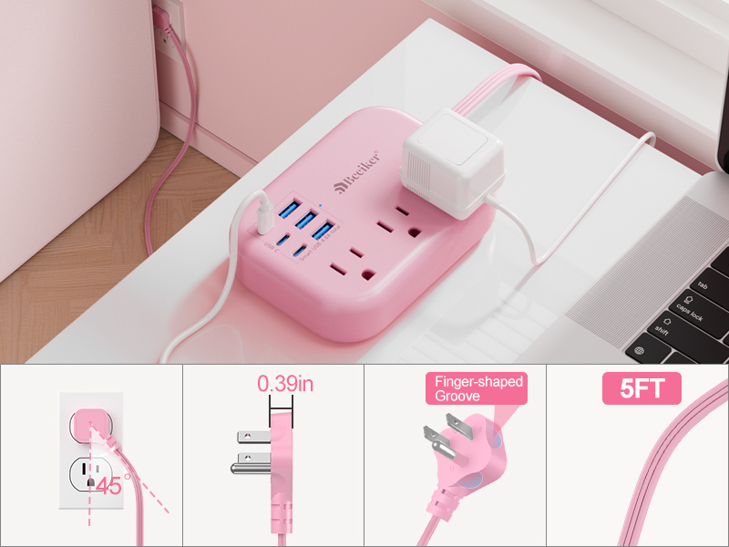 5f extension cord pink
