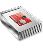 Last Confection 18" x 26" Commercial Grade Baking Sheet Pans, 8 Pack - Aluminum Full-Size Rimmed ...