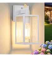 FOLKSMATE 1 Pack Dusk to Dawn Outdoor Wall Sconce, White | Waterproof Wall Mount Lantern, Exterio...