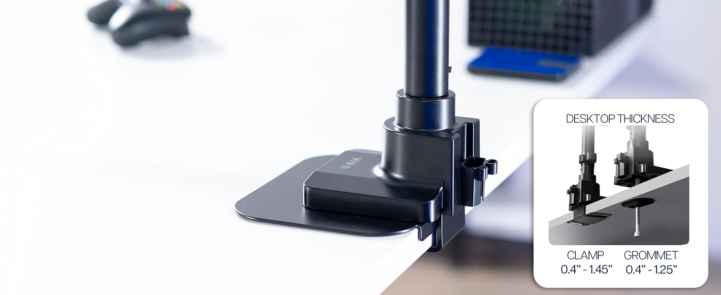 ultrawide monitor mount single arm heavy duty tilt swivel rotate desk clamp vesa adjustable